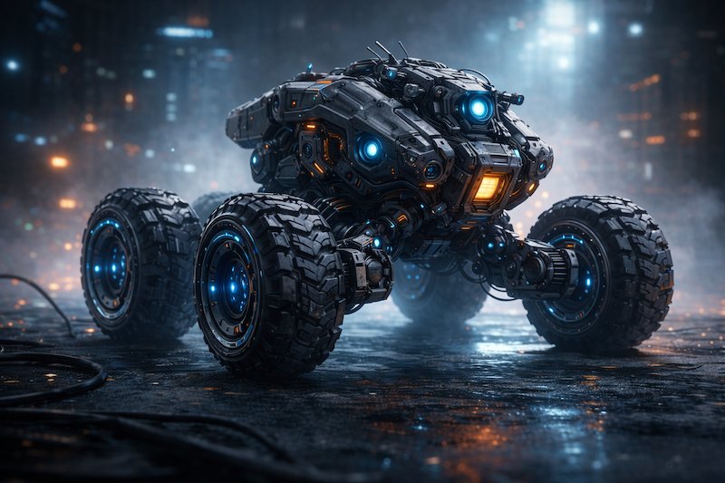 F.R.E.D. concept render — autonomous ground patrol robot